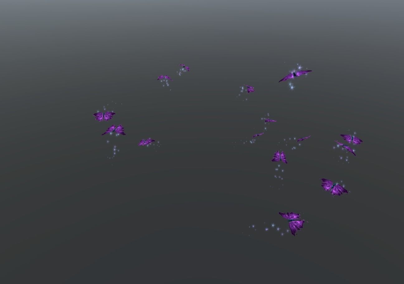 Butterflies 2 Animated  Low-poly 3D model_15