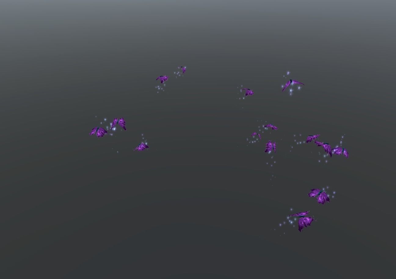 Butterflies 2 Animated  Low-poly 3D model_17