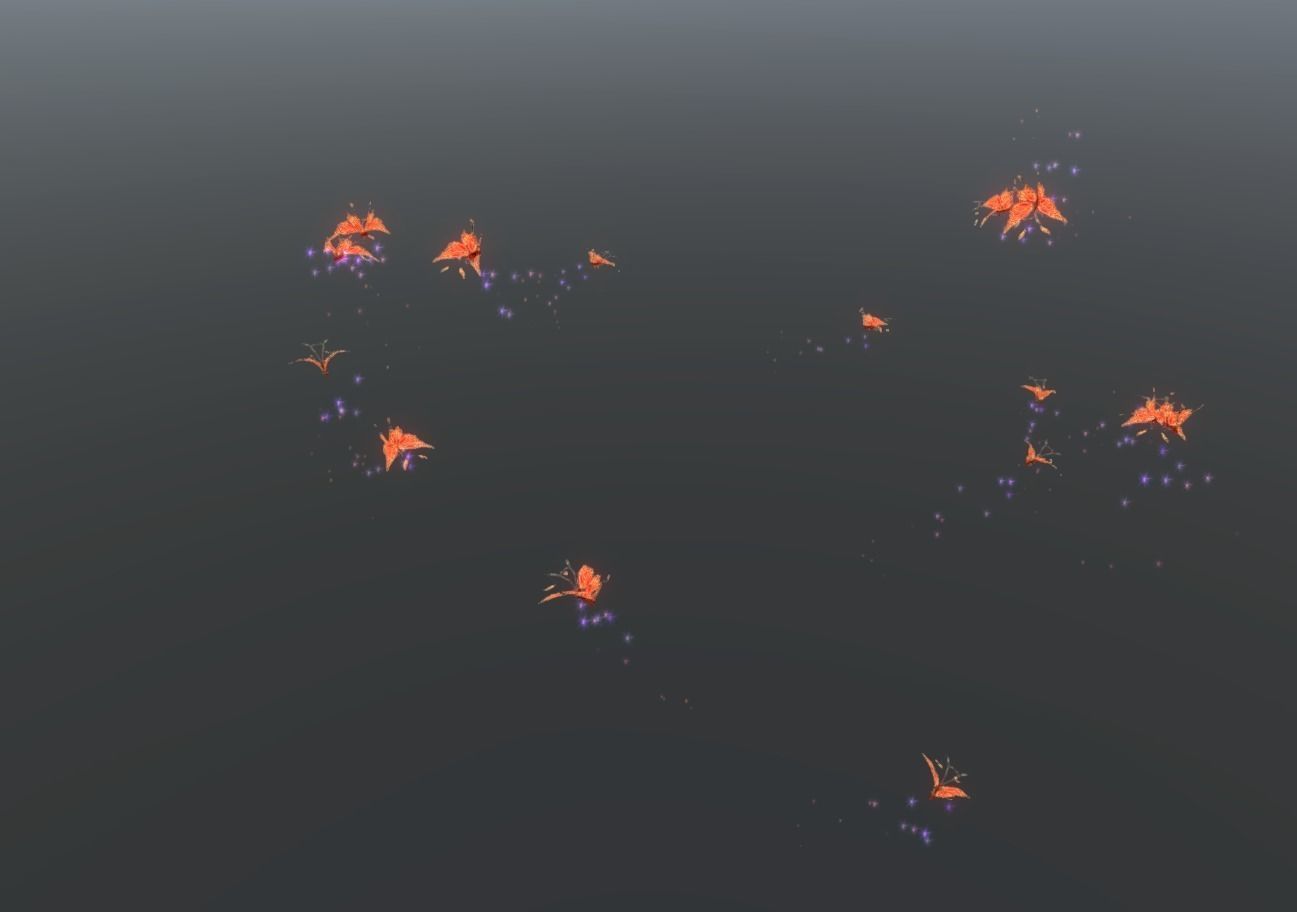 Butterflies 2 Animated  Low-poly 3D model_33