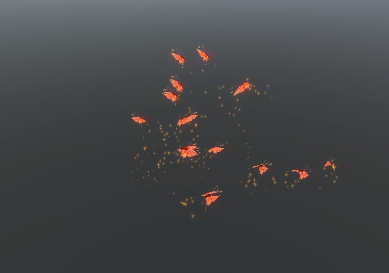 Butterflies 2 Animated  Low-poly 3D model_43