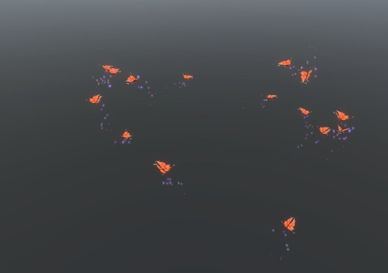 Butterflies 2 Animated  Low-poly 3D model_34