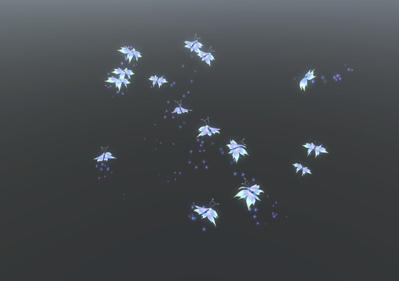 Butterflies 2 Animated  Low-poly 3D model_54