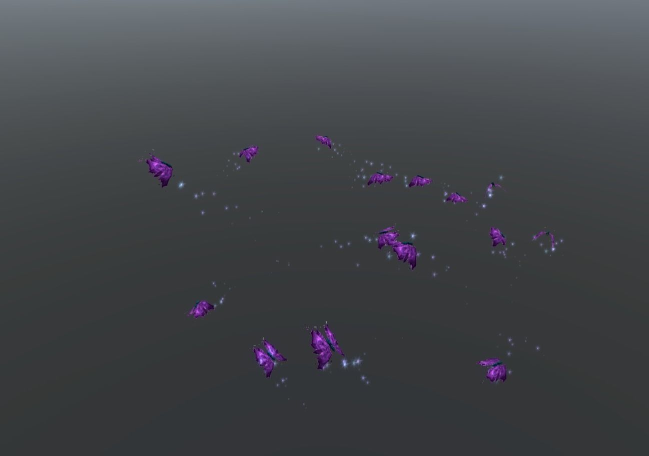 Butterflies 2 Animated  Low-poly 3D model_21