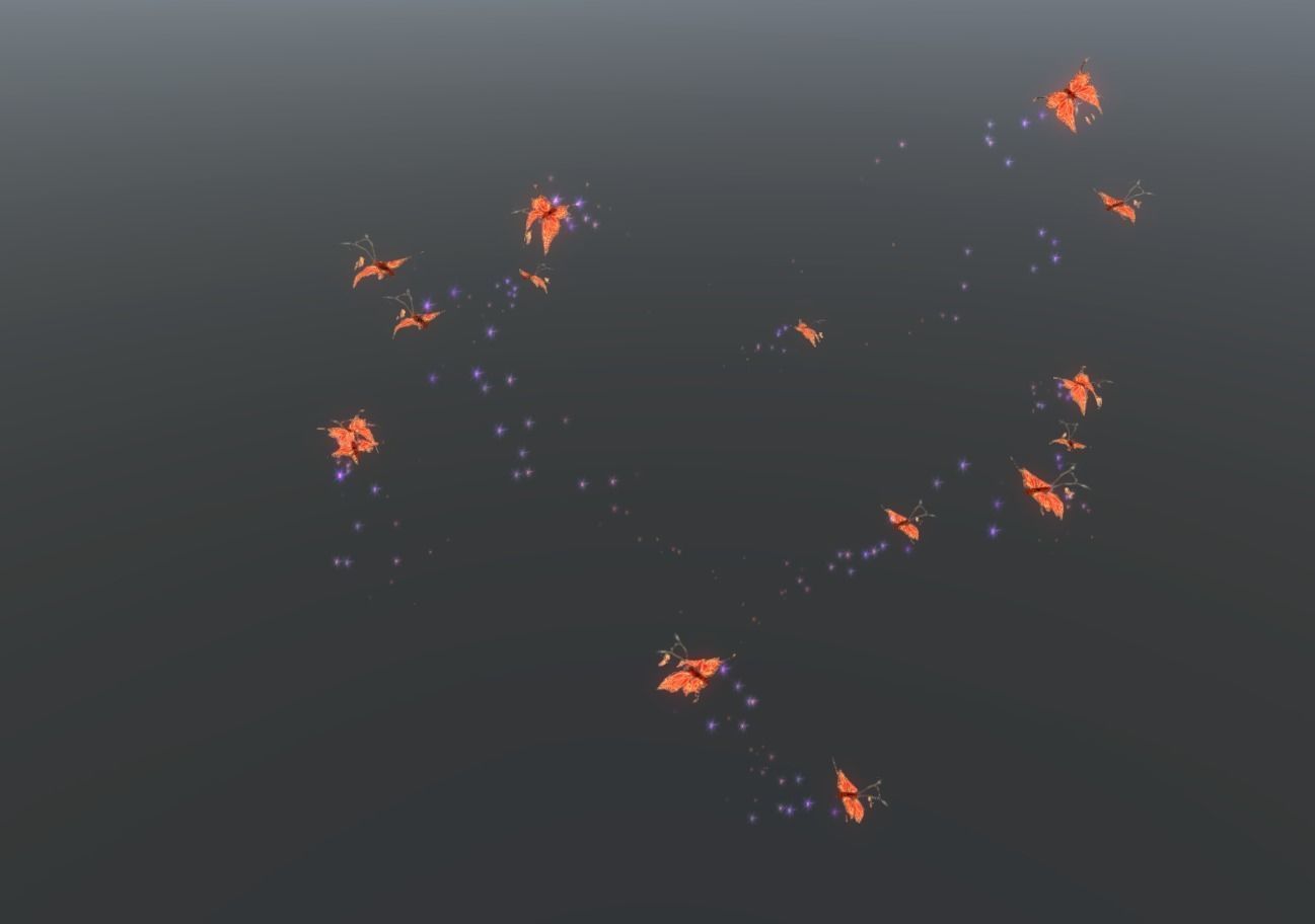 Butterflies 2 Animated  Low-poly 3D model_30
