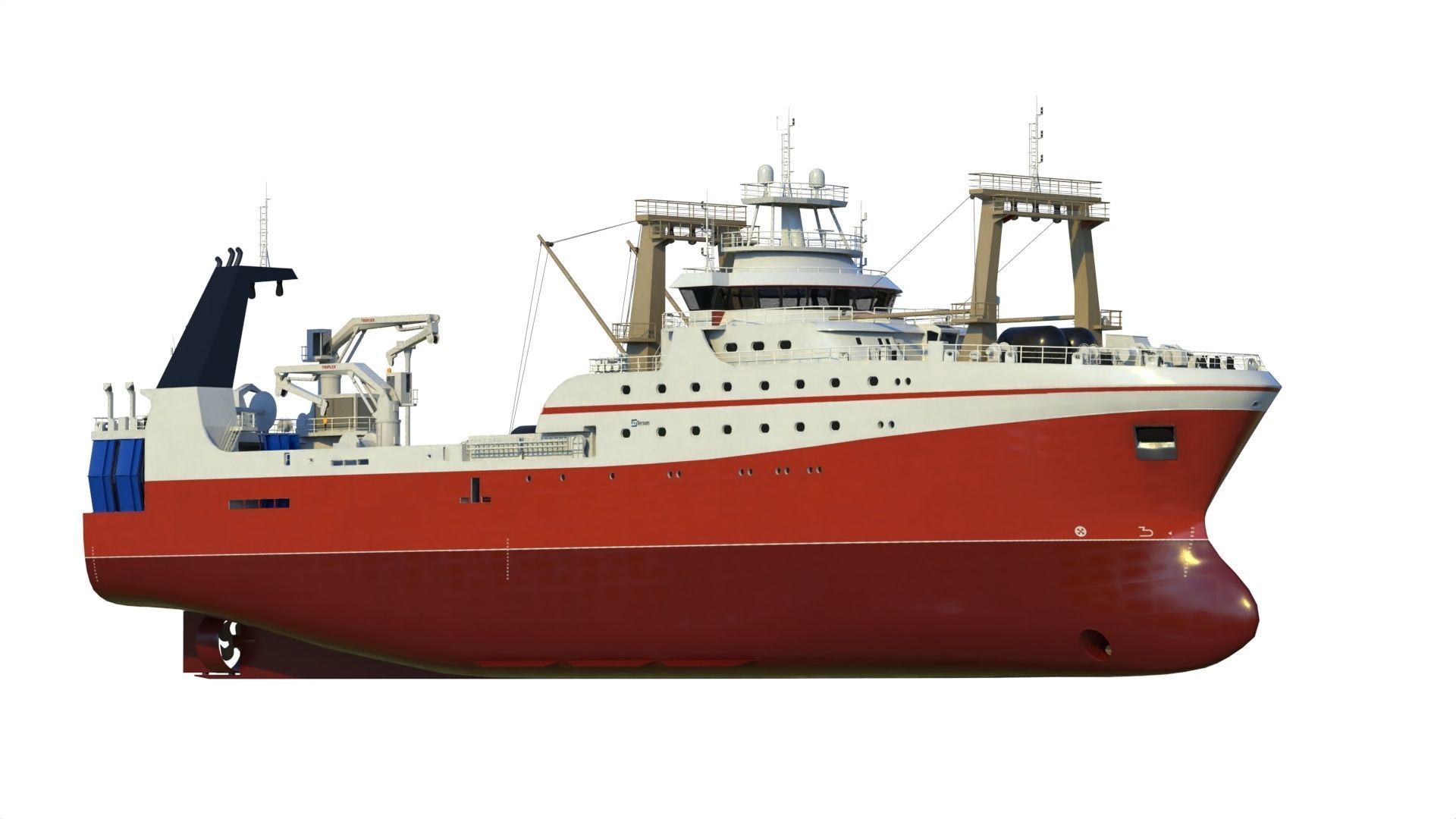 Fishing trawler 3D model_1