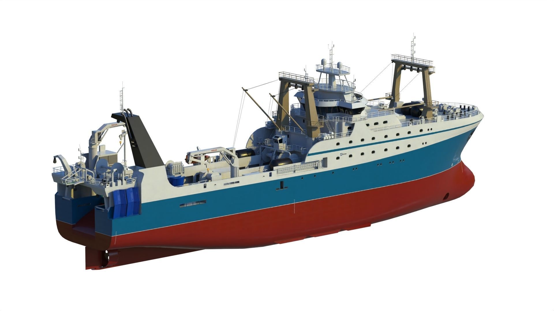 Fishing trawler 3D model_10