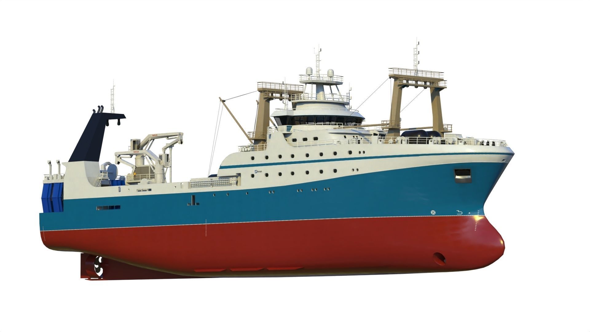 Fishing trawler 3D model_2