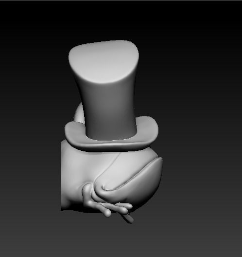 Frog with hat model 3D print model_4