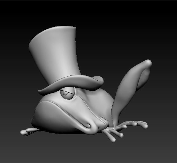 Frog with hat model 3D print model_1