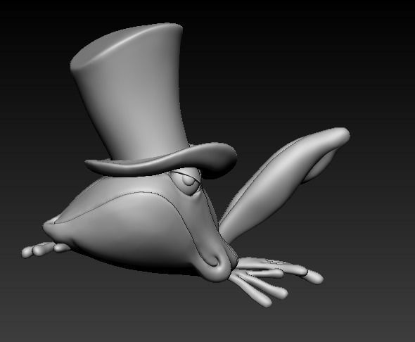 Frog with hat model 3D print model_3