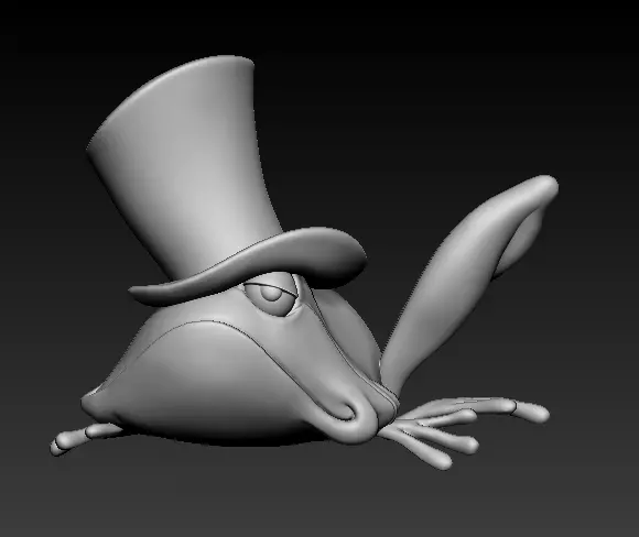 Frog with hat model 3D print model_0