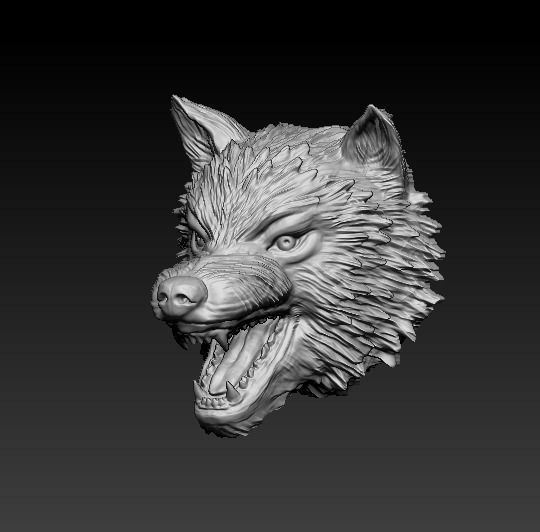 Wolf Face Model 3D print model_2