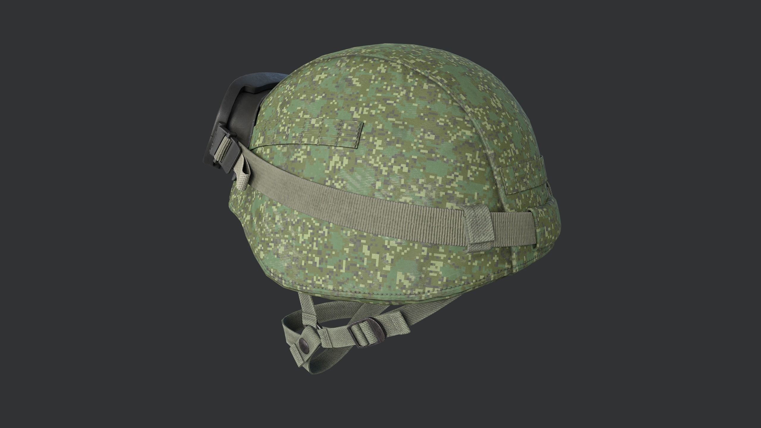 Trooper Helmet 6B47 with Goggles Low-poly 3D model_5