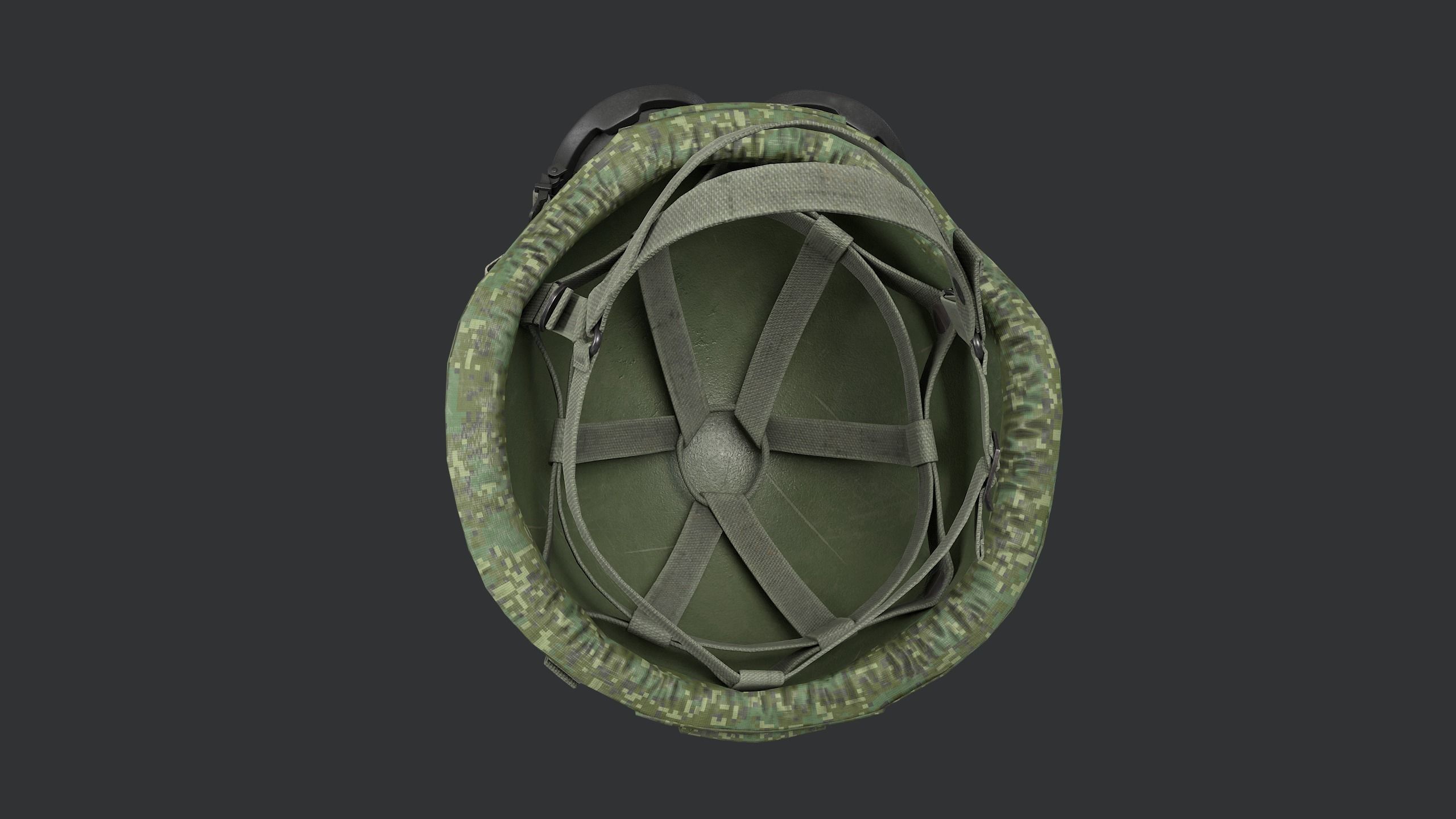 Trooper Helmet 6B47 with Goggles Low-poly 3D model_9