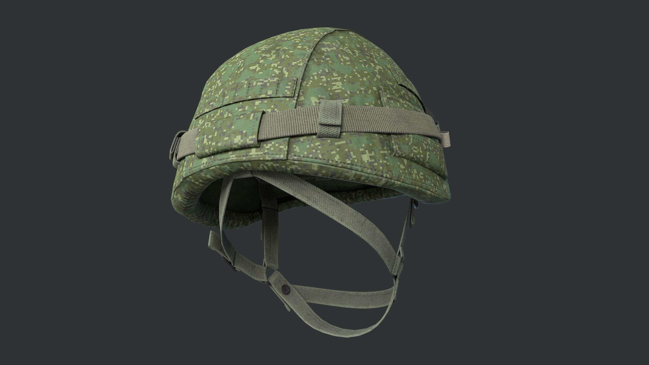 Trooper Helmet 6B47 with Goggles Low-poly 3D model_4