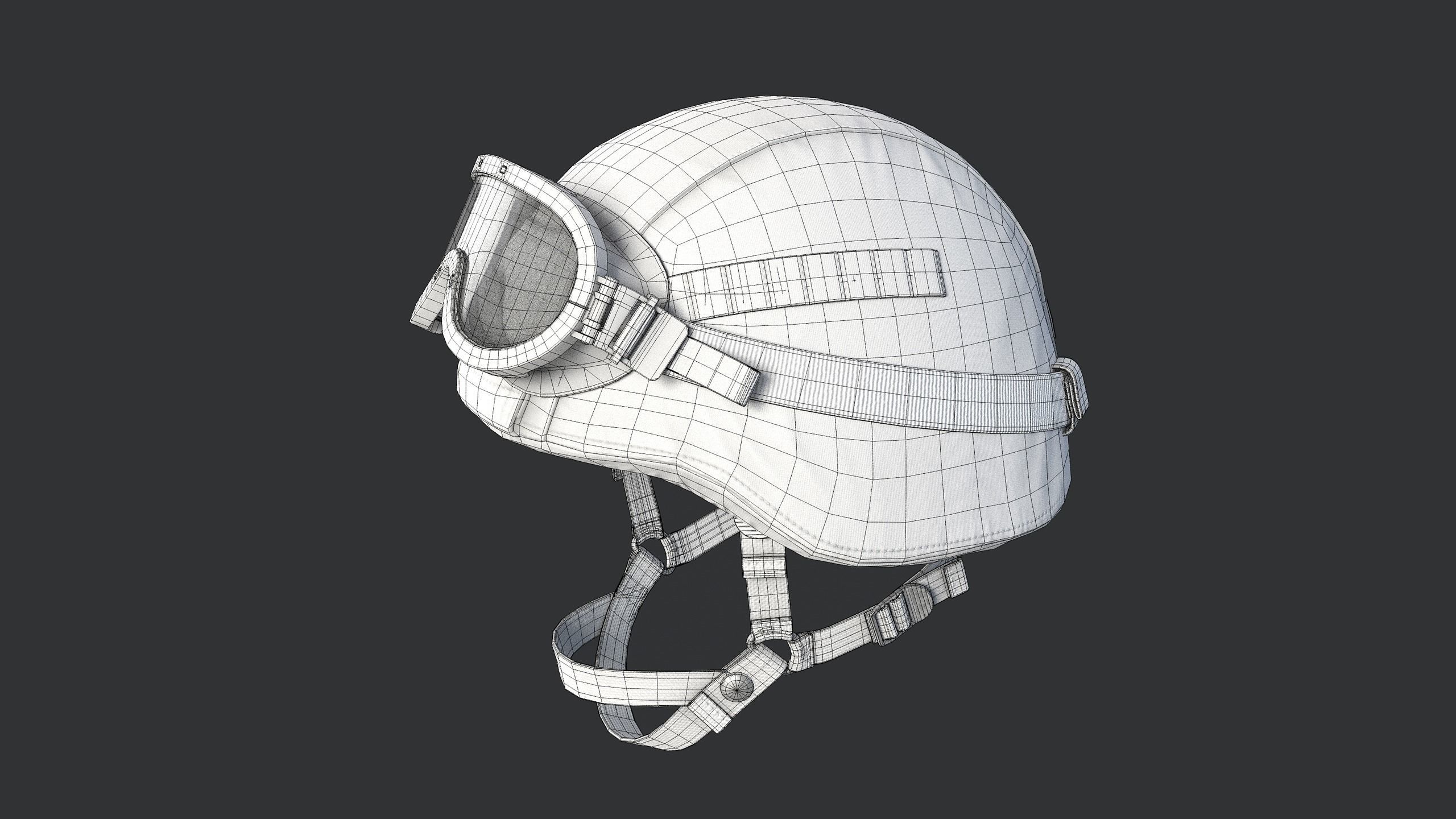 Trooper Helmet 6B47 with Goggles Low-poly 3D model_13