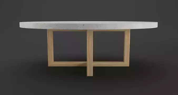 RH-HESTON ROUND DINING TABLE 3D model