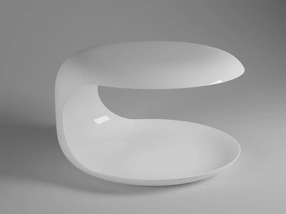 Zanotta WHITE SHELL coffee table Free 3D model_0