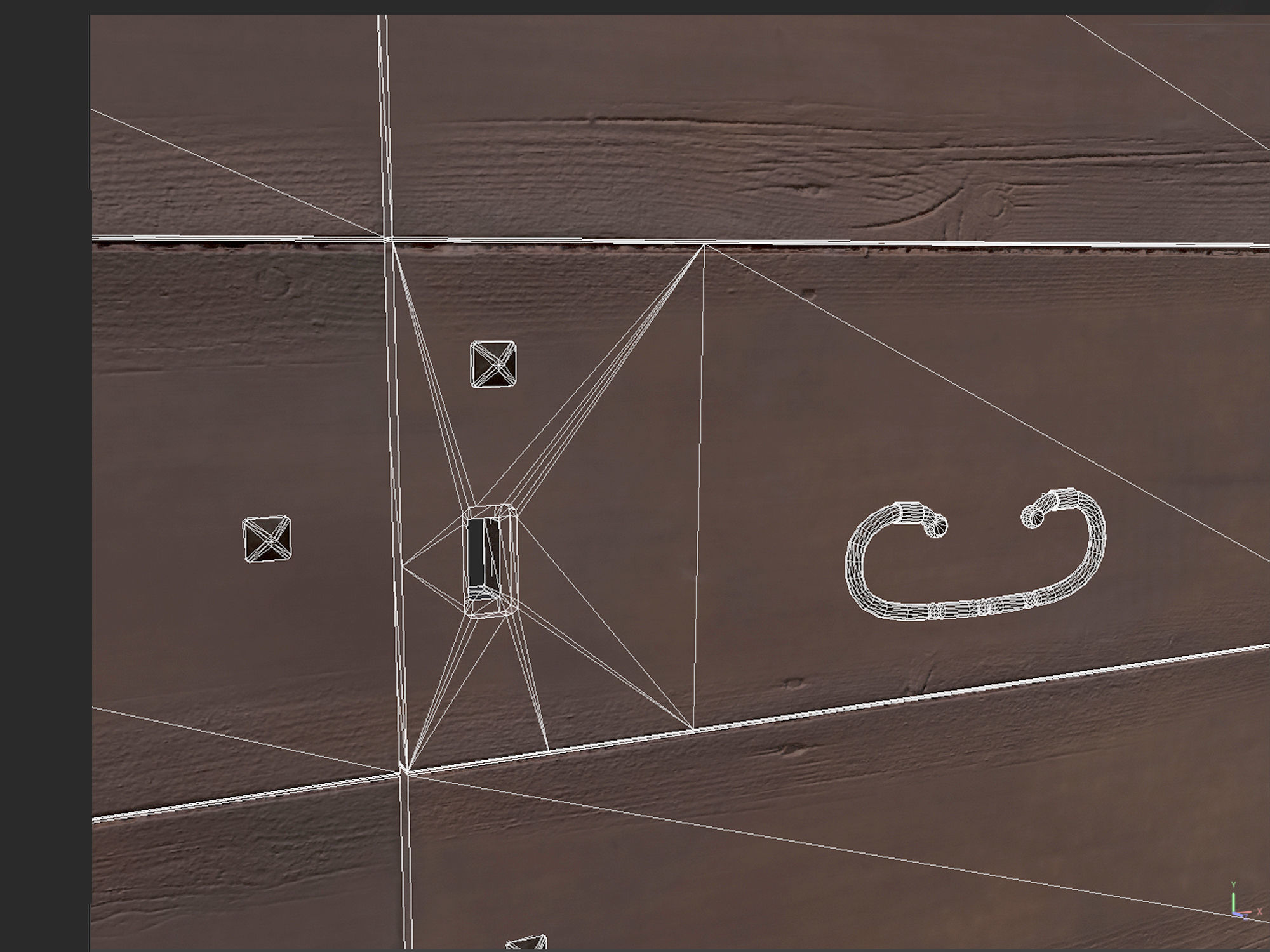 Wooden door 3 Low-poly 3D model_10