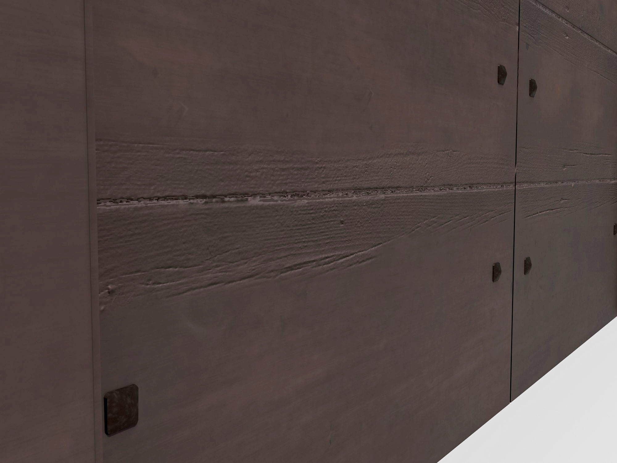 Wooden door 3 Low-poly 3D model_7