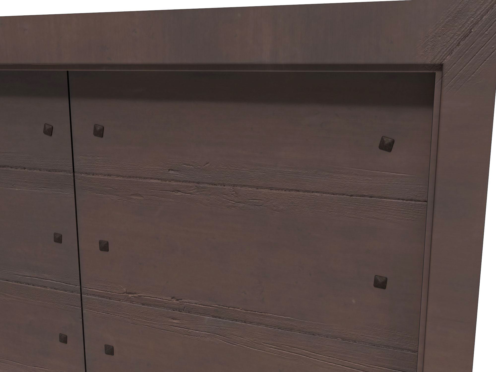 Wooden door 3 Low-poly 3D model_5