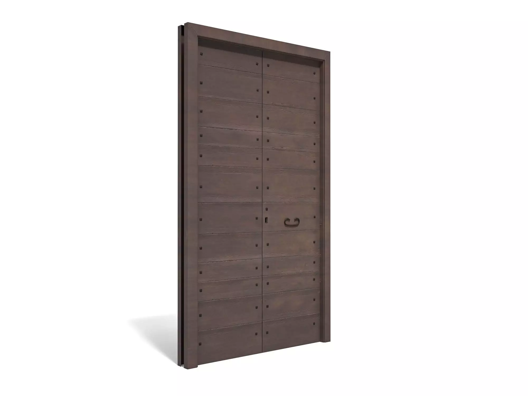 Wooden door 3 Low-poly 3D model_0