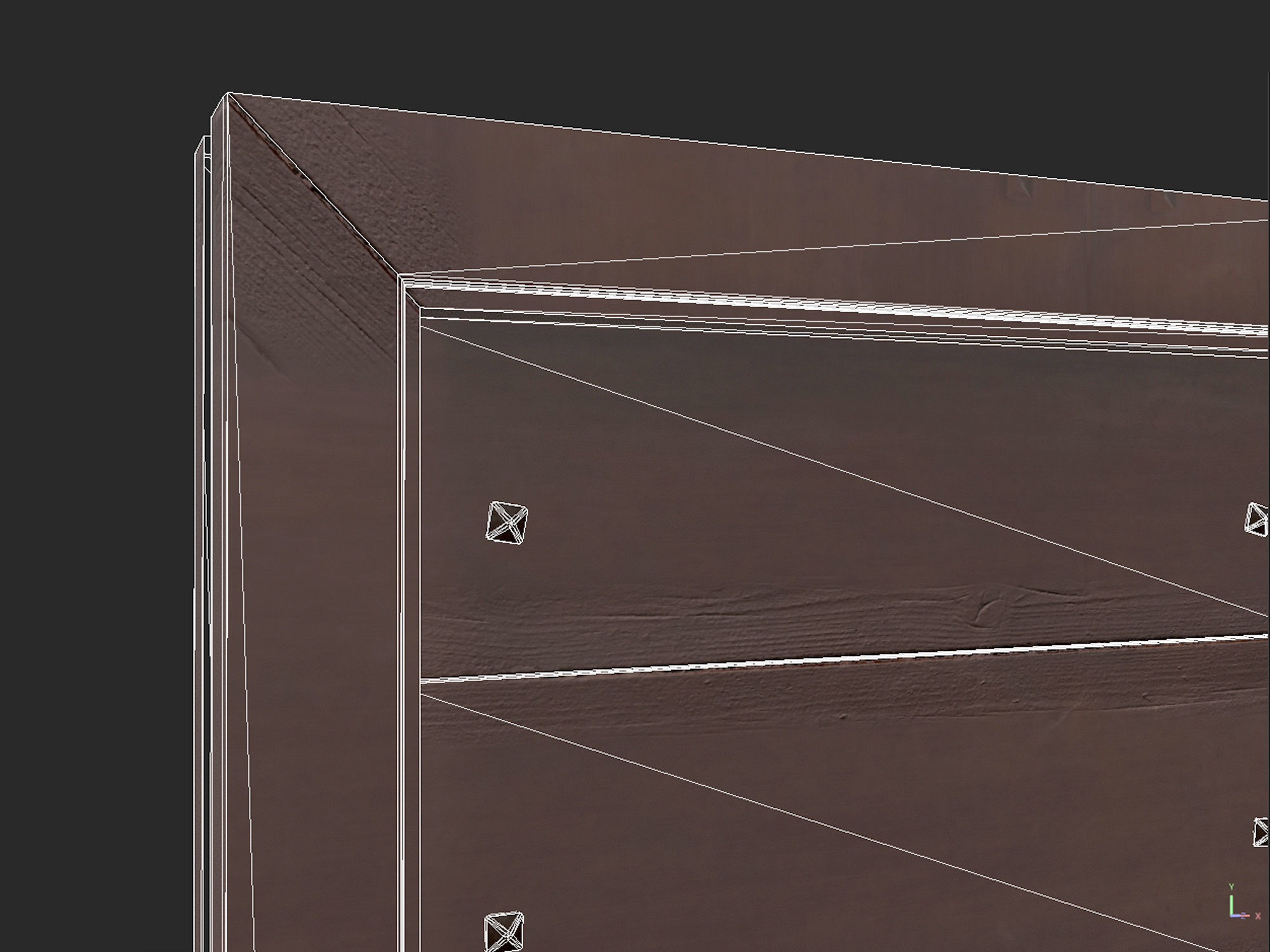 Wooden door 3 Low-poly 3D model_9