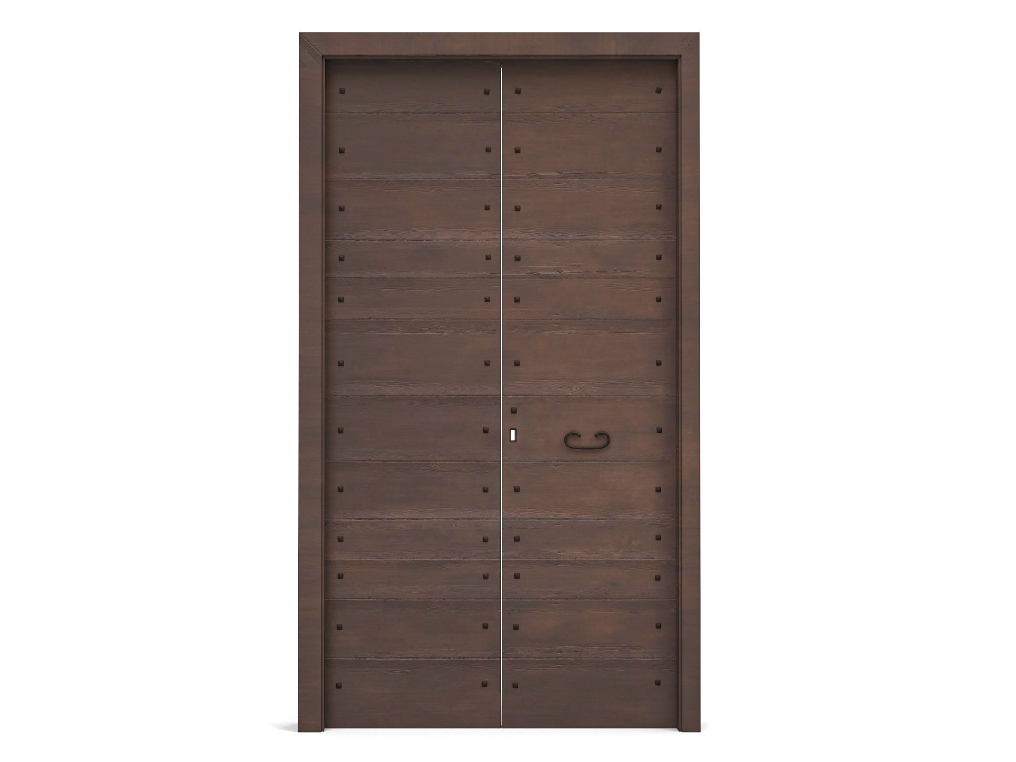 Wooden door 3 Low-poly 3D model_1