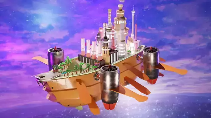 Fantasy style airship