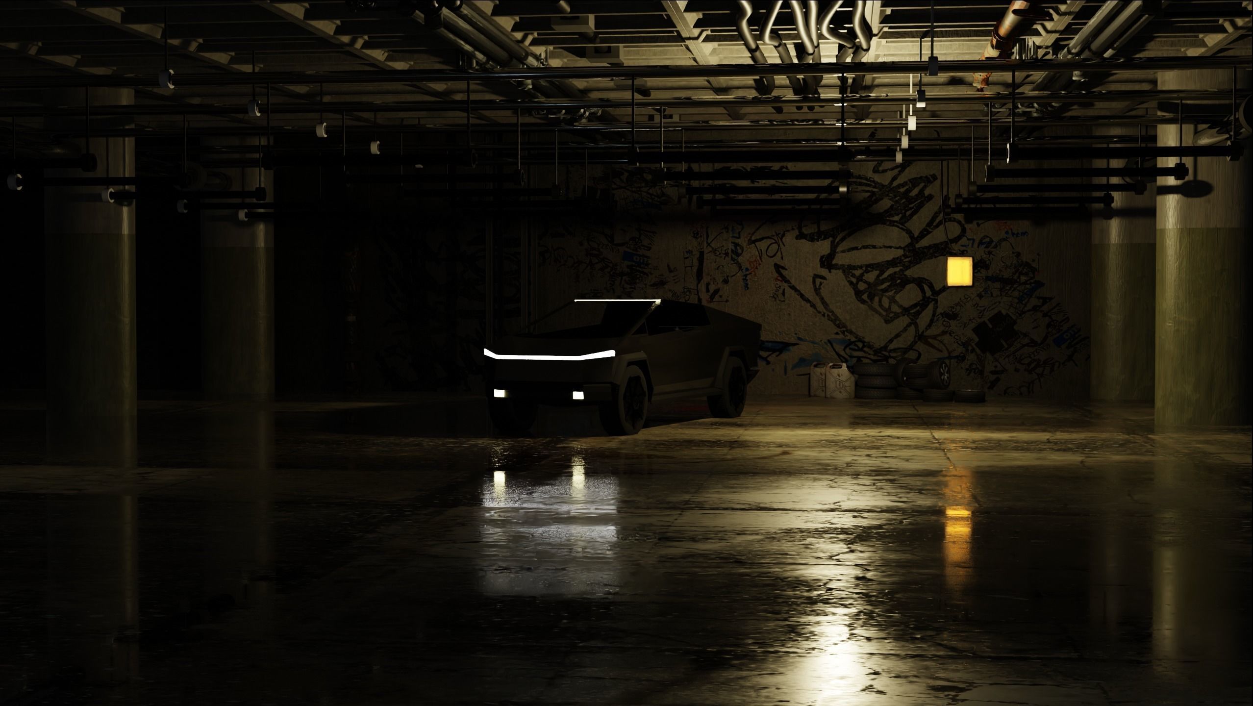 Tesla cybertruck 3D model_5