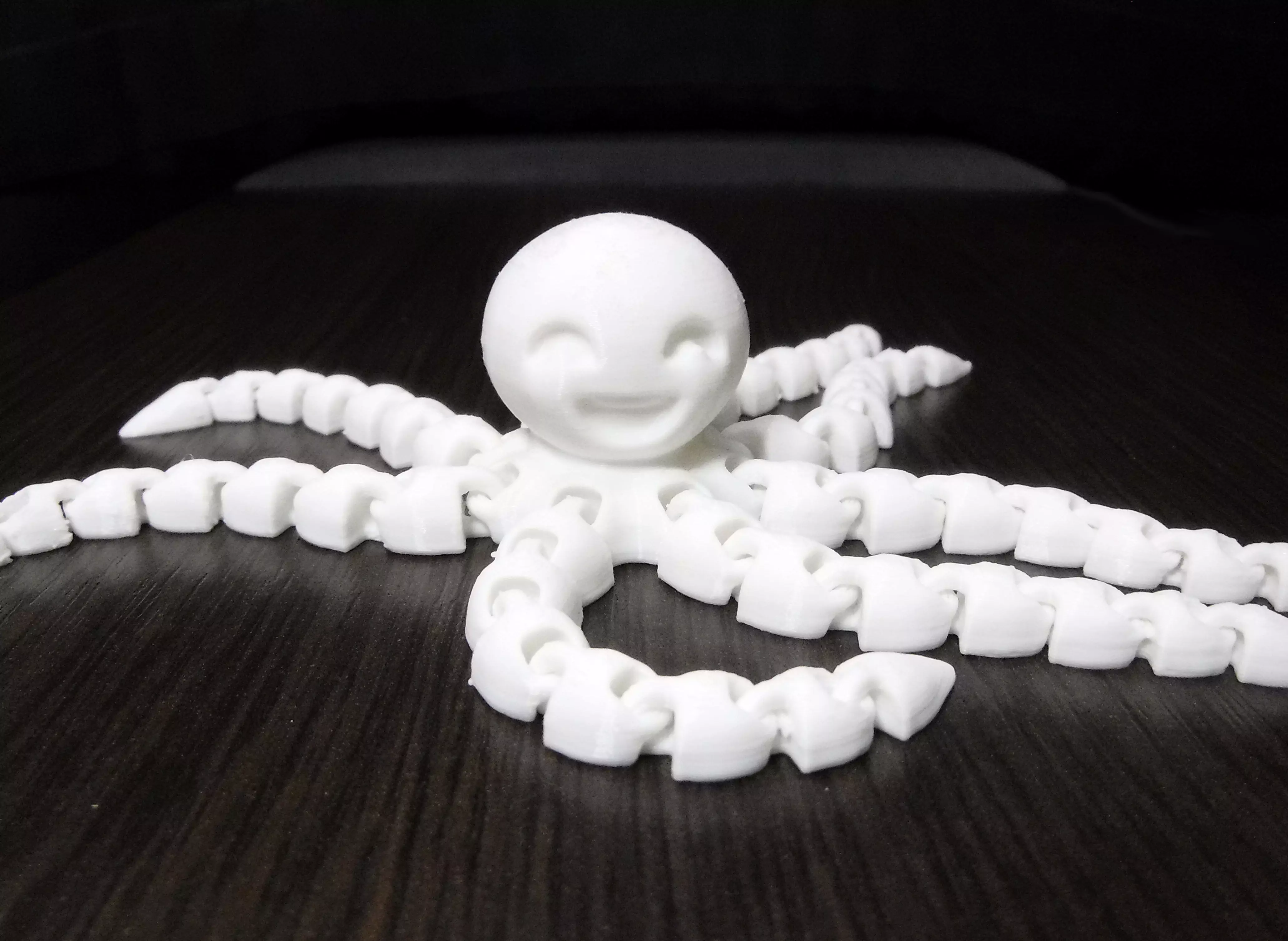 Smiling articulated flexi octopus 3D print model_0