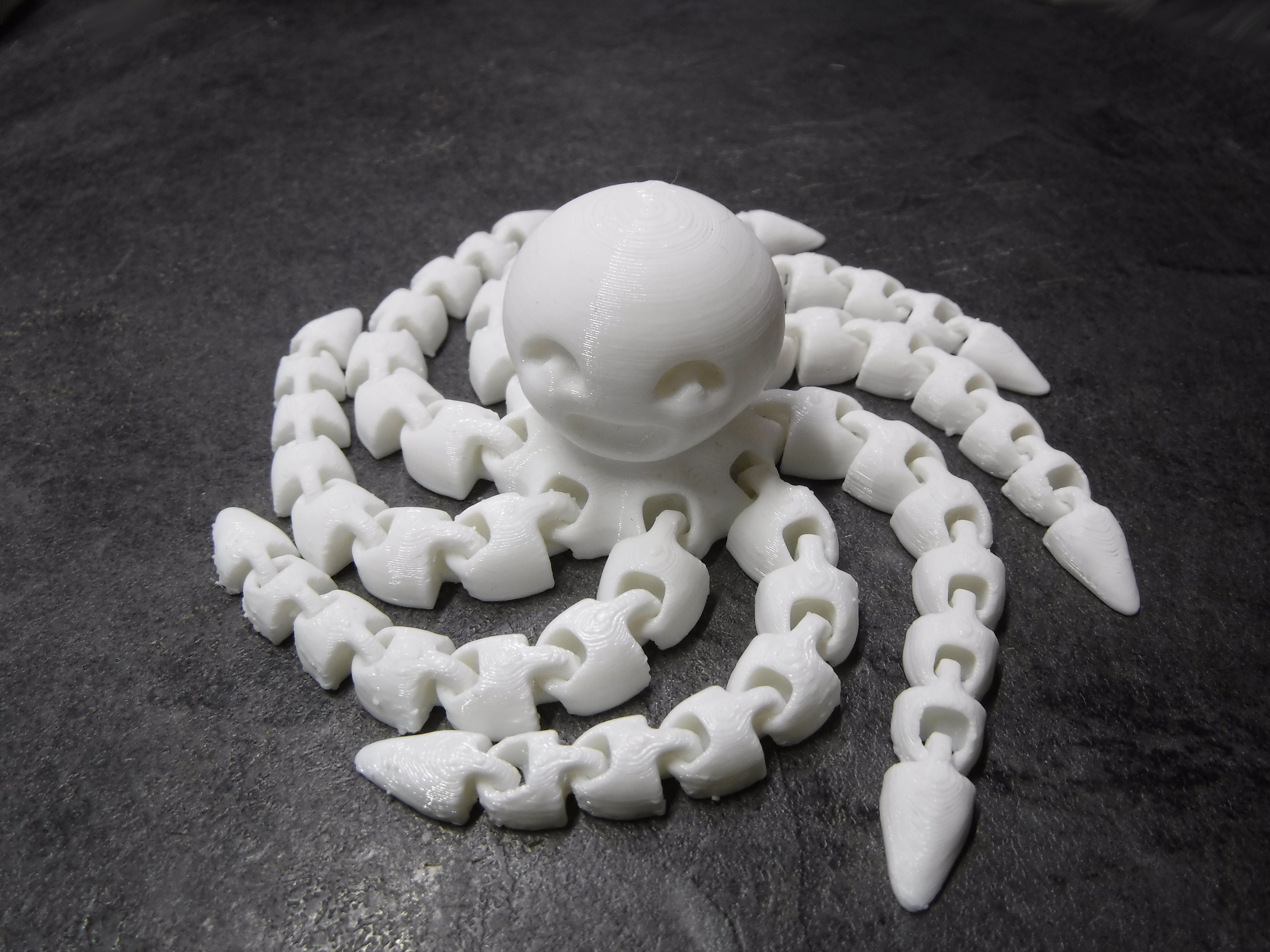 Smiling articulated flexi octopus 3D print model_6