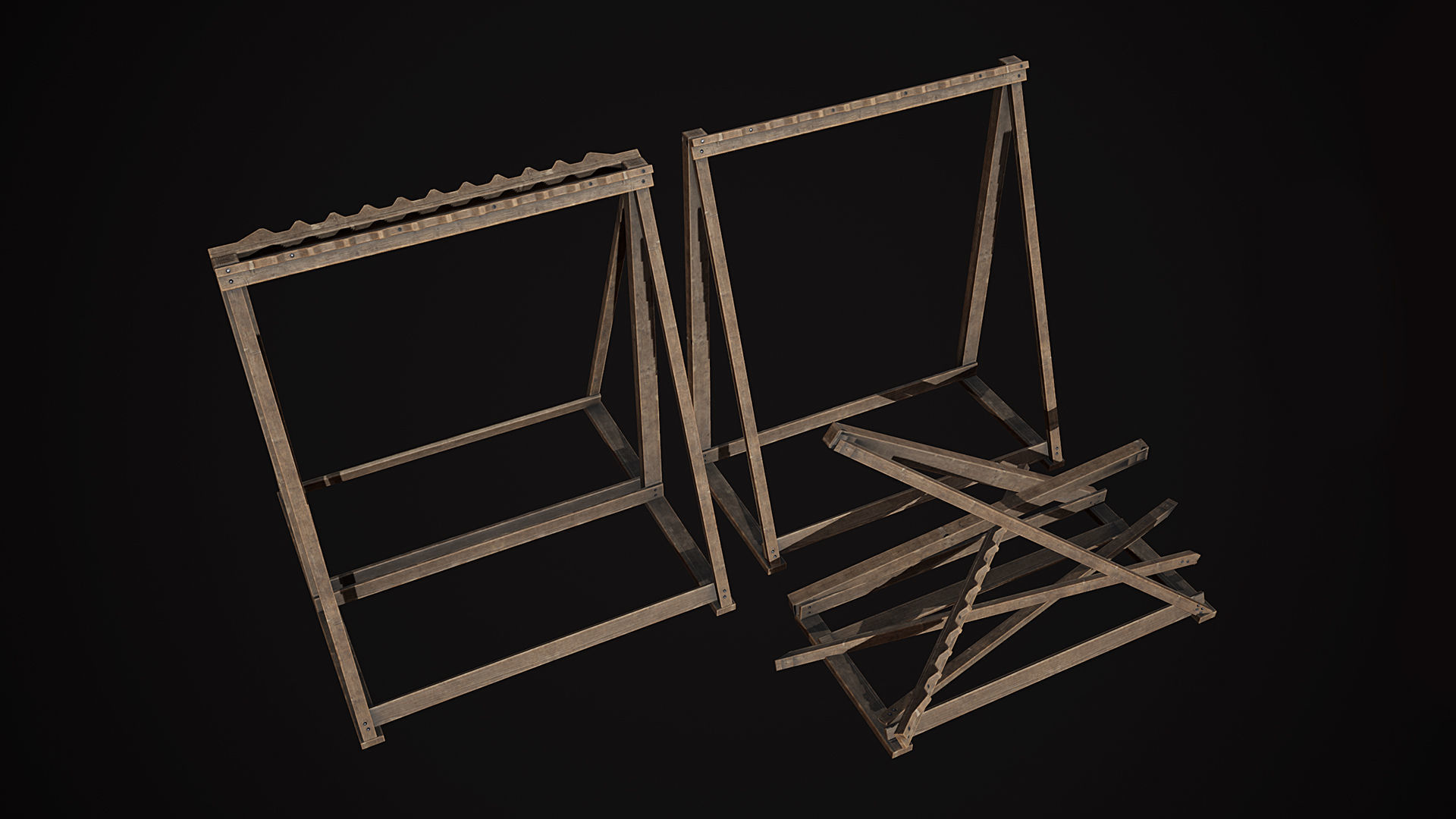 Medieval Weapon - Stands Low-poly 3D model_5