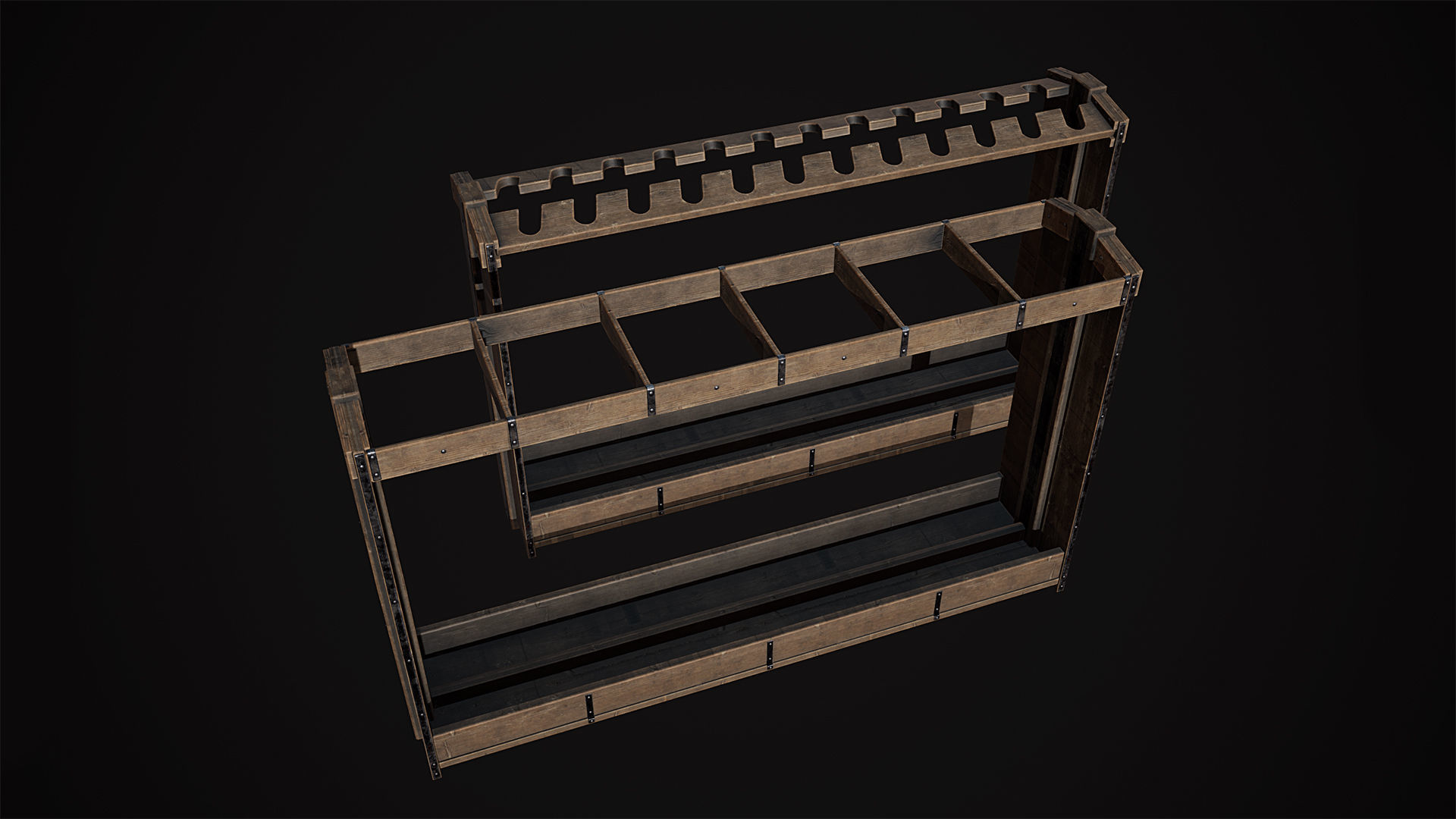 Medieval Weapon - Stands Low-poly 3D model_1