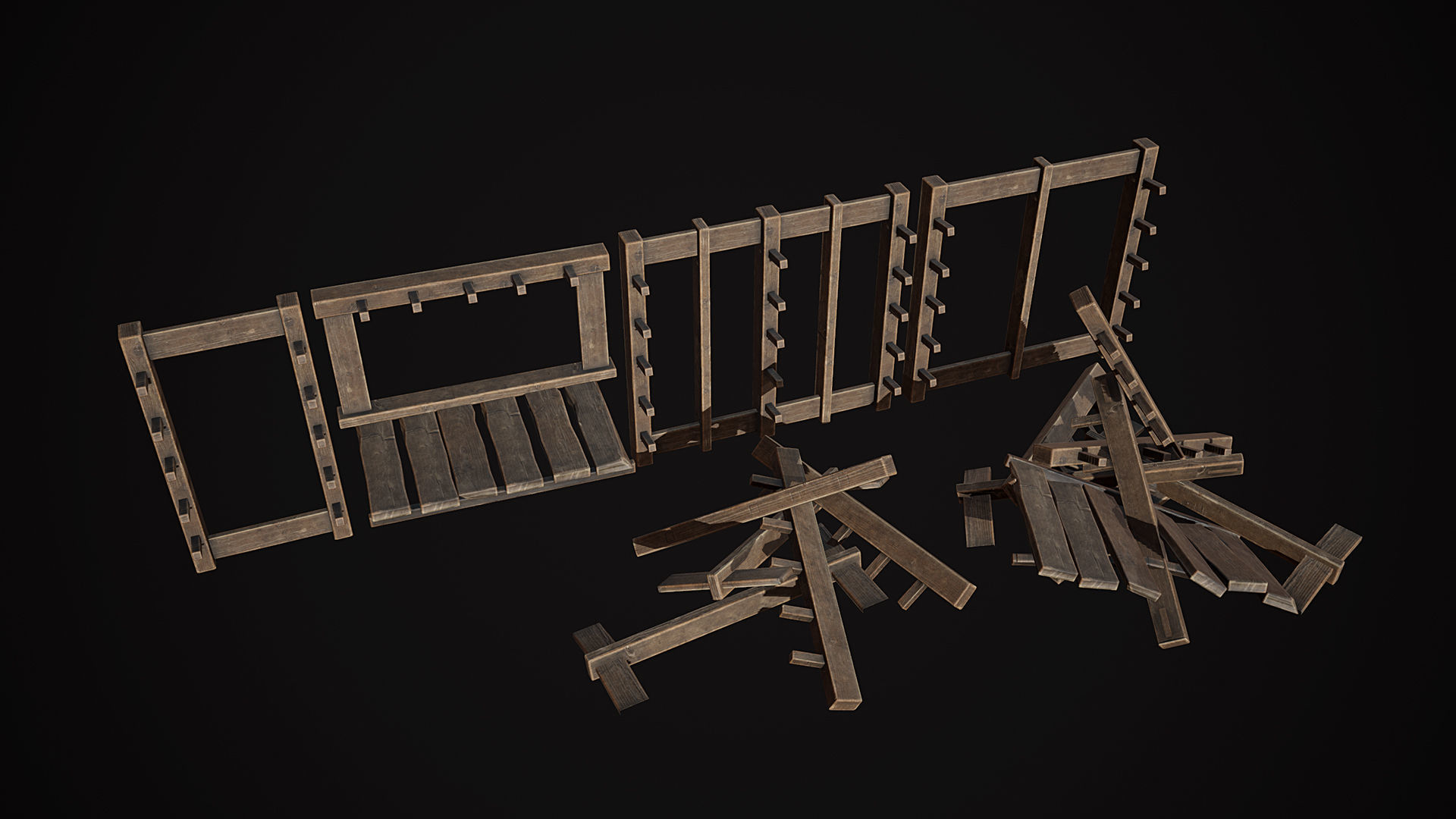 Medieval Weapon - Stands Low-poly 3D model_4