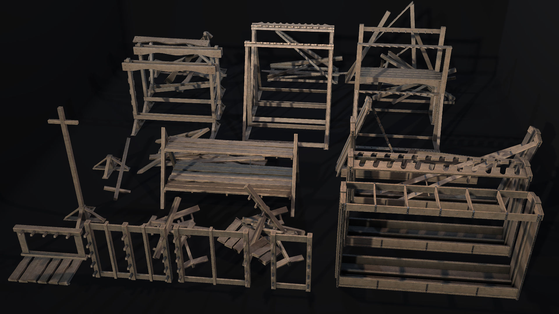 Medieval Weapon - Stands Low-poly 3D model_8