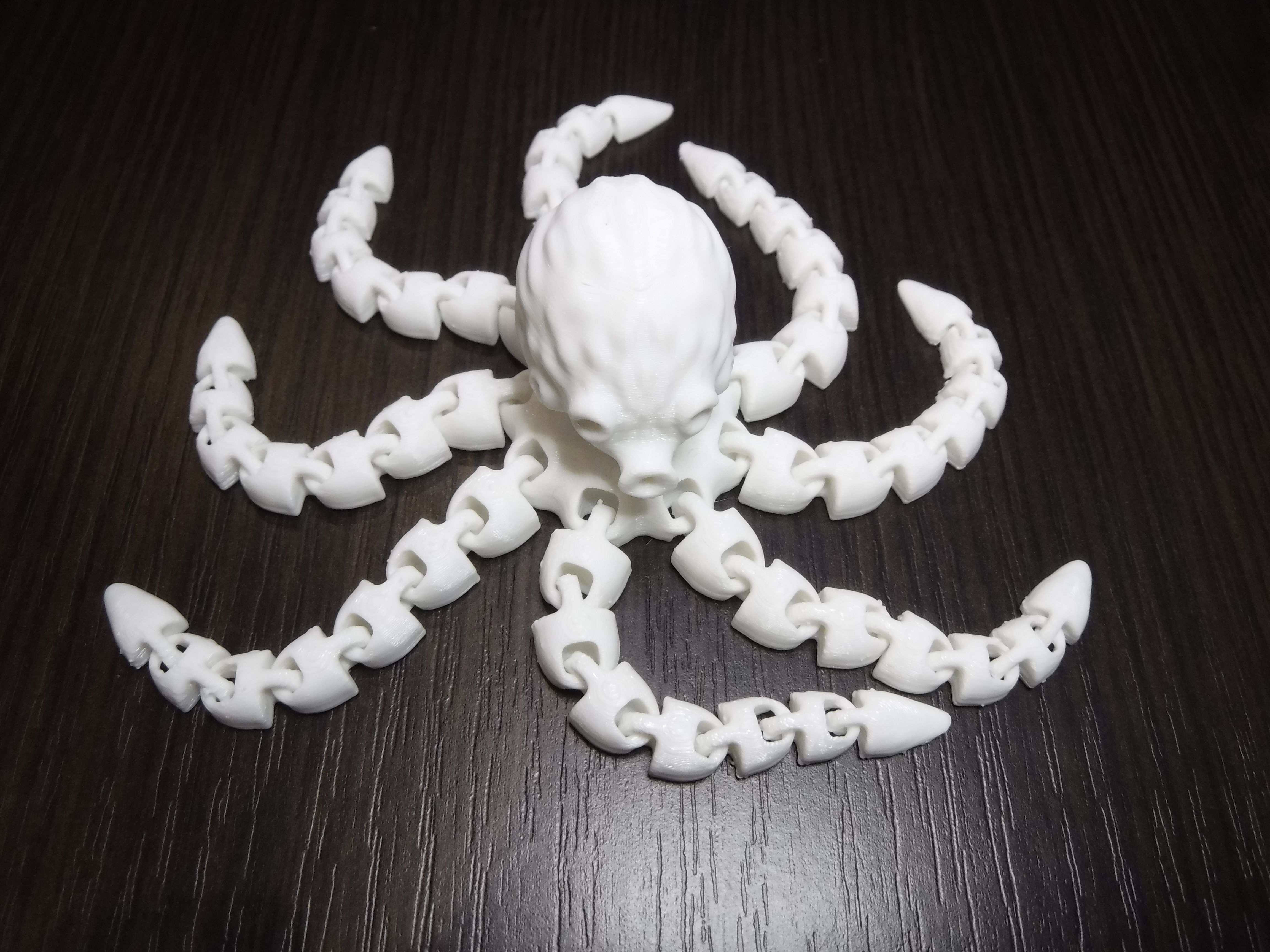 Wrinkly articulated flexi octopus 3D print model_4