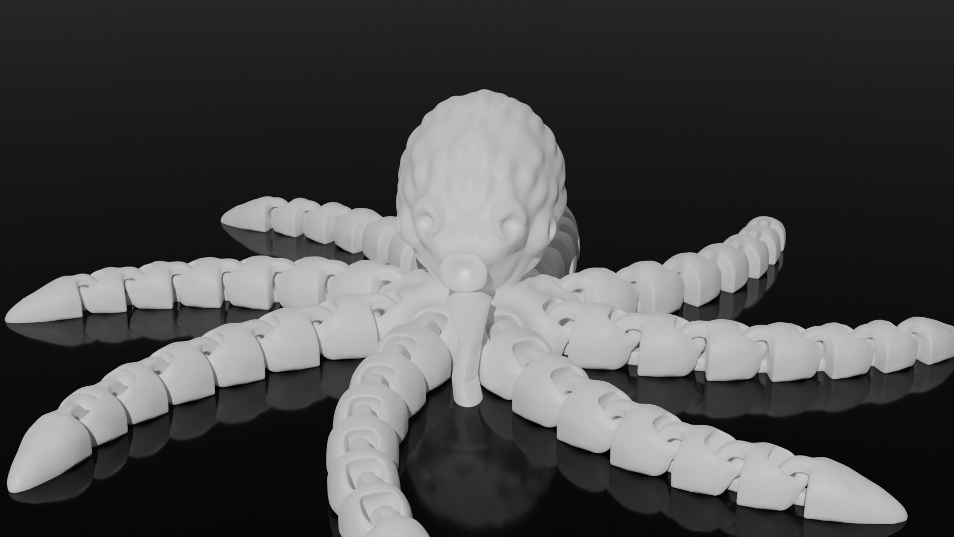 Wrinkly articulated flexi octopus 3D print model_9