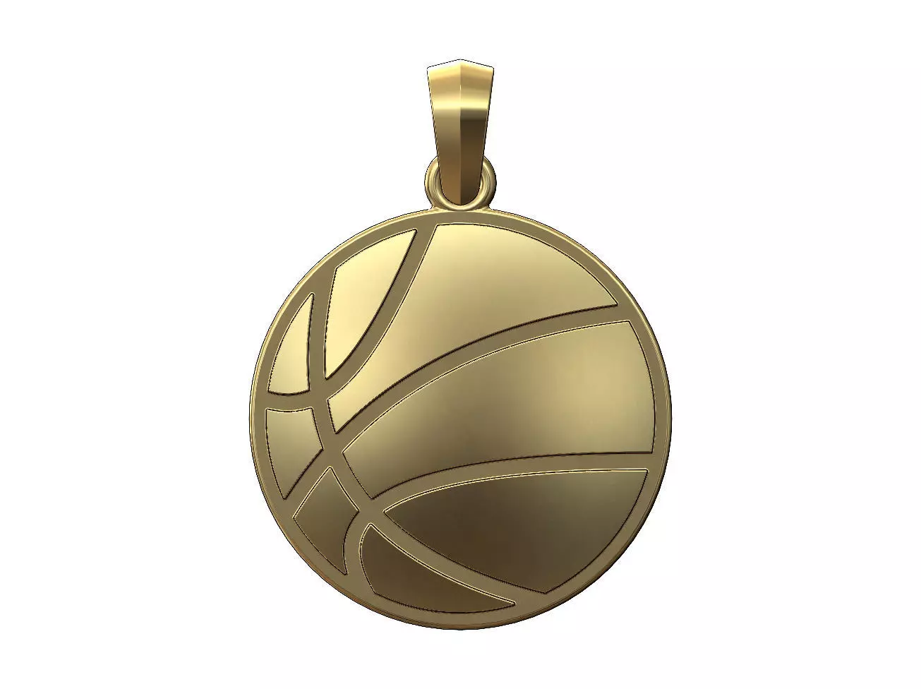 Basketball engraving pendant with bail 3D print model