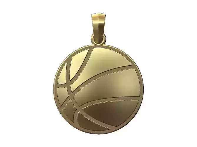 Basketball engraving pendant with bail