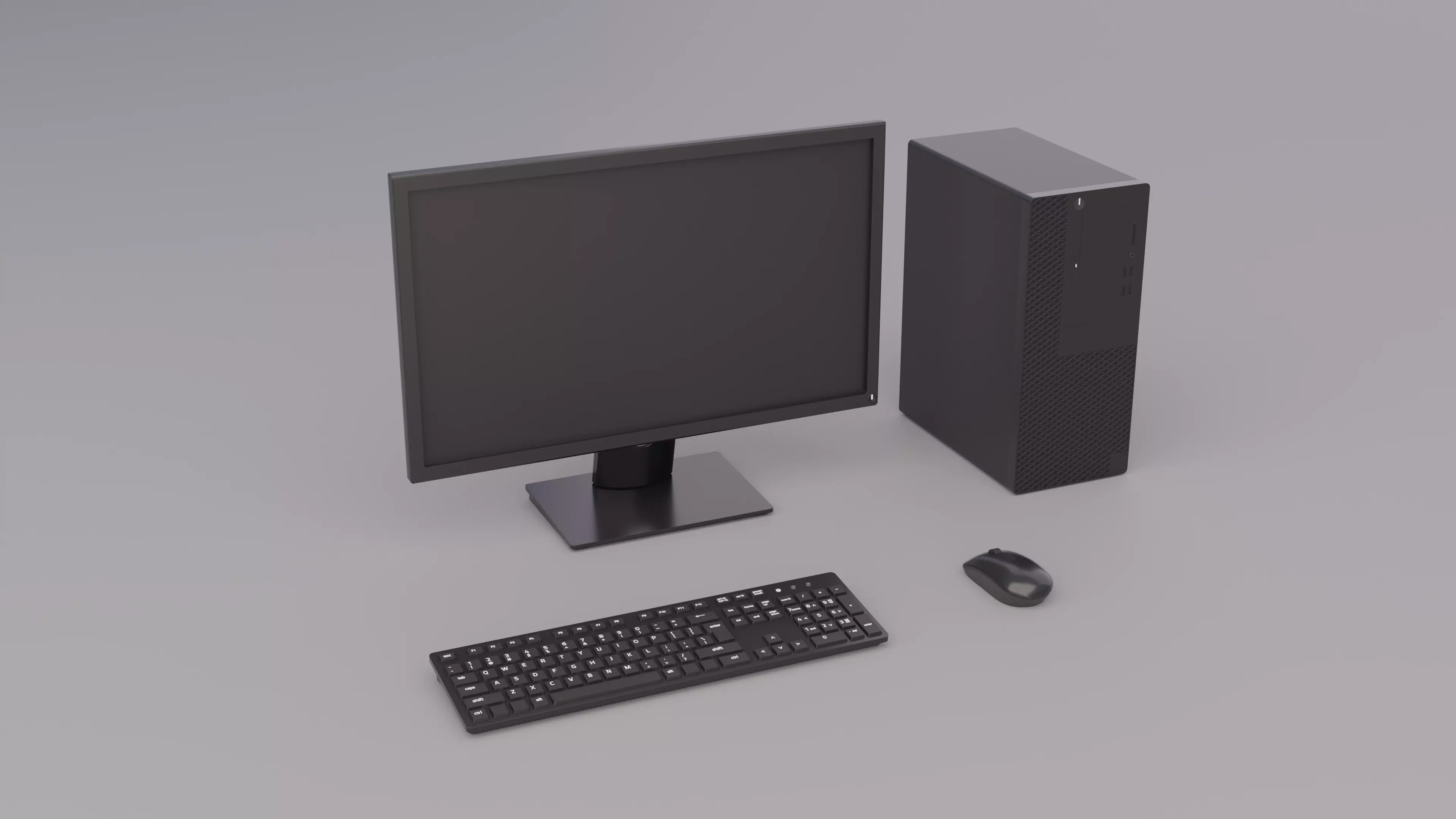 Computer Low-poly 3D model_0