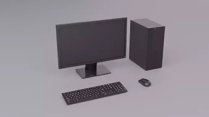 Computer Low-poly 3D model
