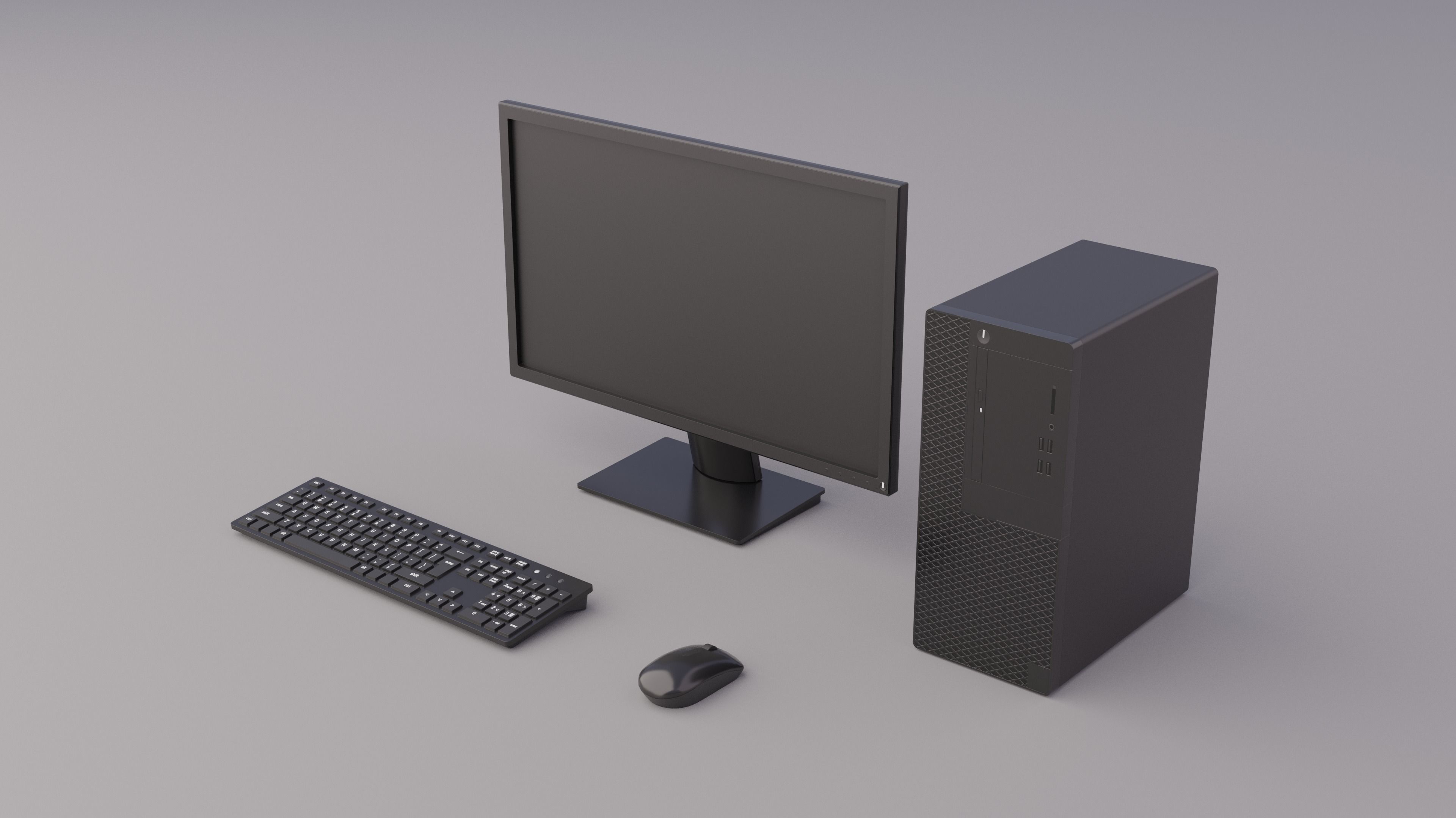 Computer Low-poly 3D model_2