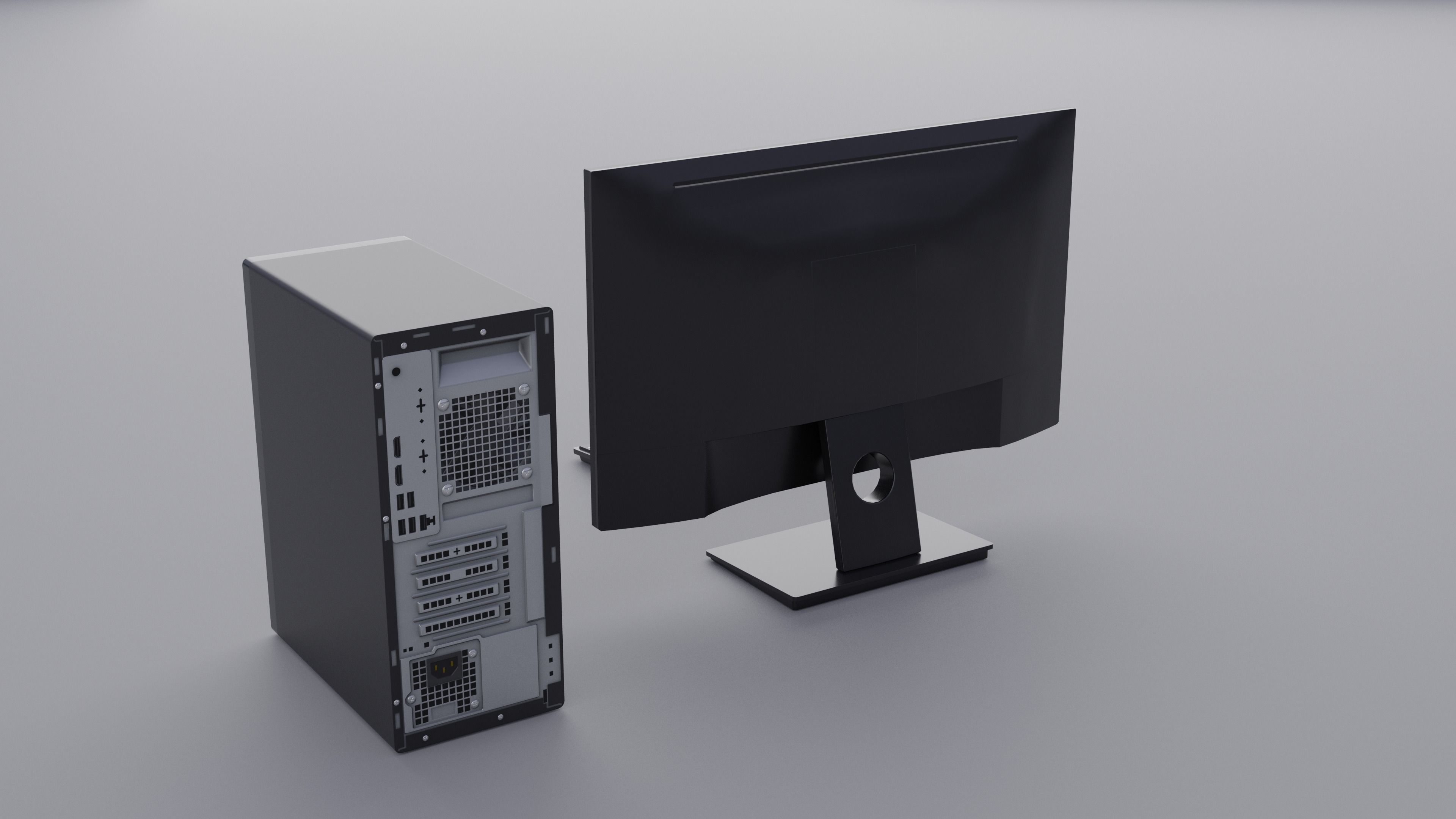 Computer Low-poly 3D model_3