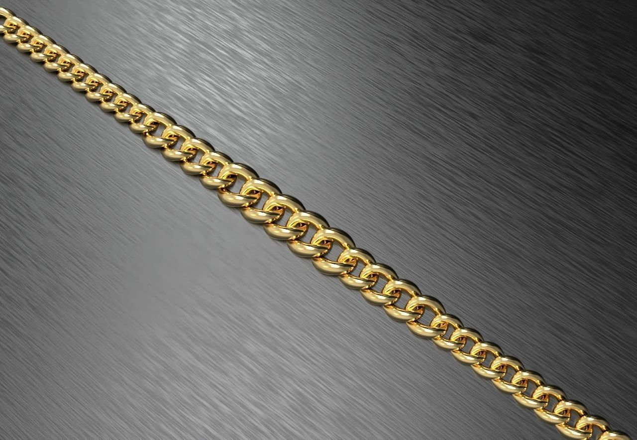 Oval Graduated Cuban Chain Necklace 3D print model_7