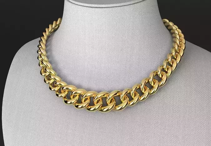 Oval Graduated Cuban Chain Necklace