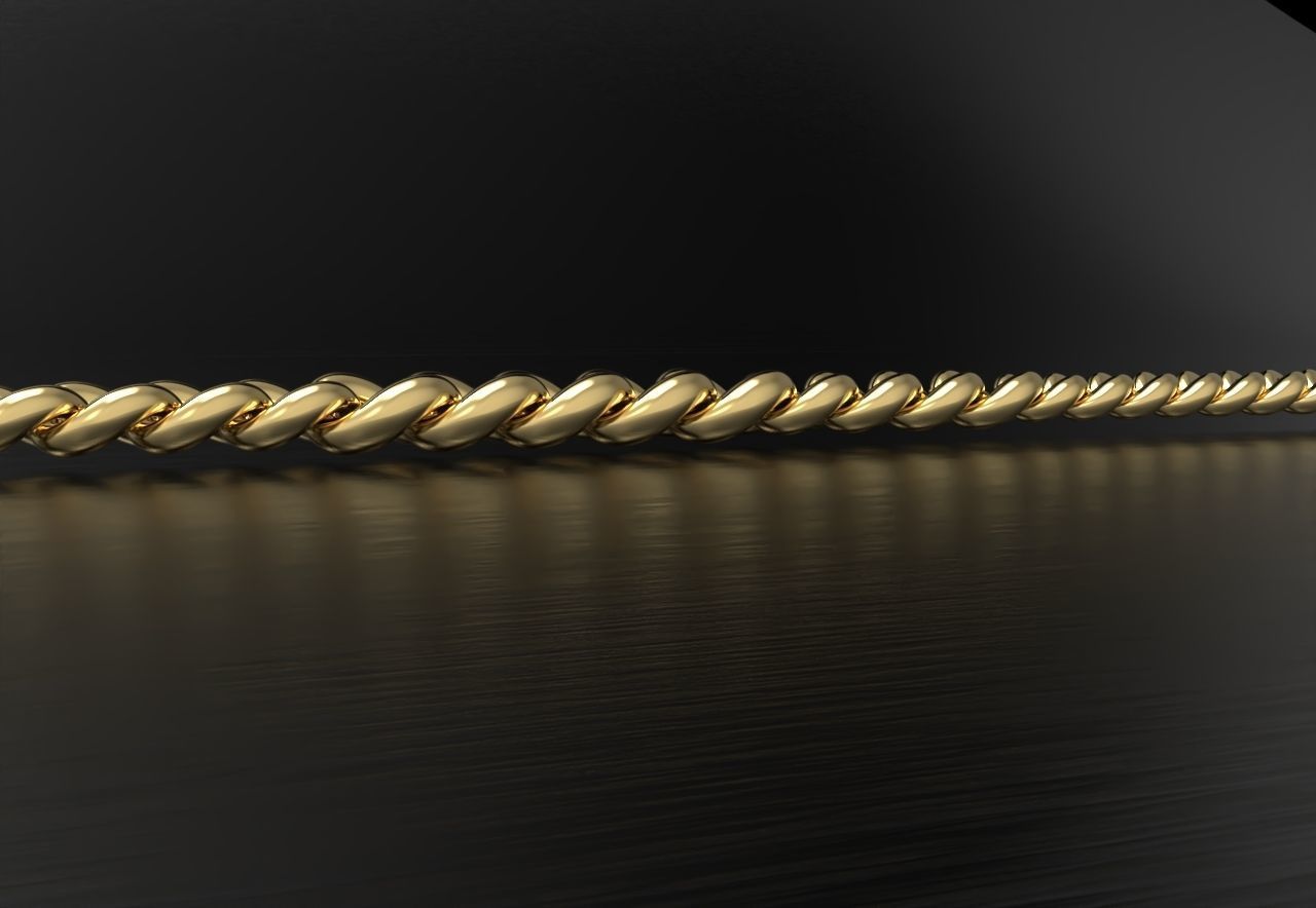 Oval Graduated Cuban Chain Necklace 3D print model_8