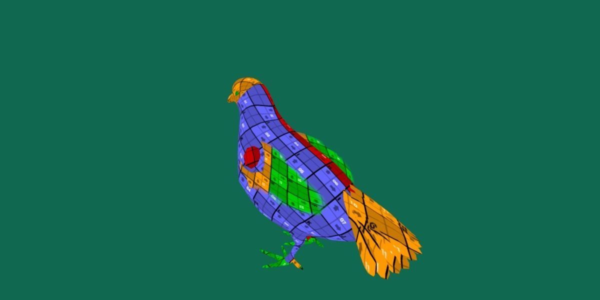 Masked Bobwhite Quail Bird Animal Low-poly 3D model_13