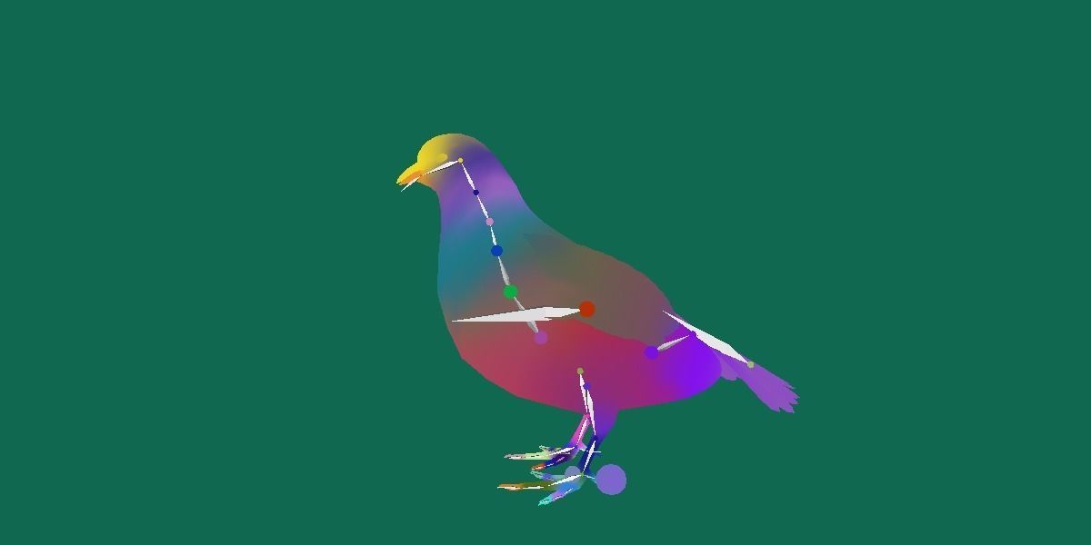 Masked Bobwhite Quail Bird Animal Low-poly 3D model_20