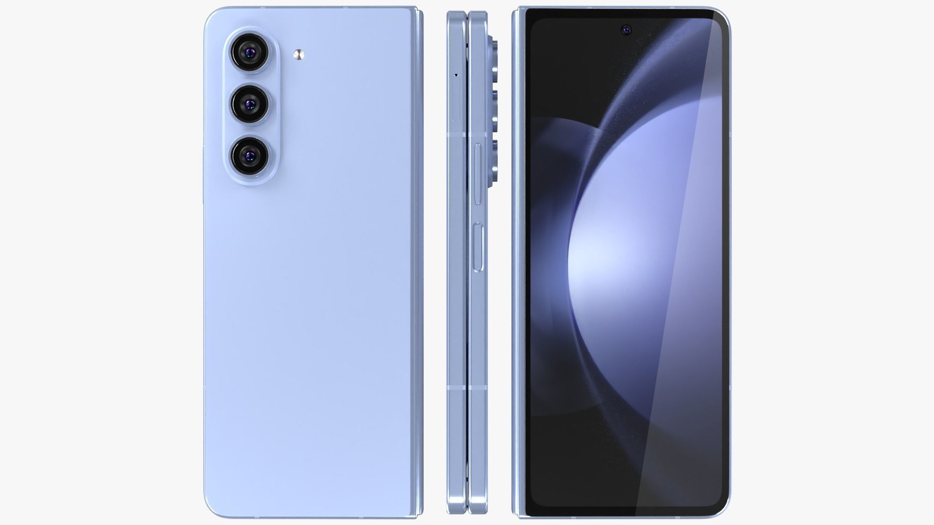 Samsung Galaxy Z Fold 5 Blue 3D model_2